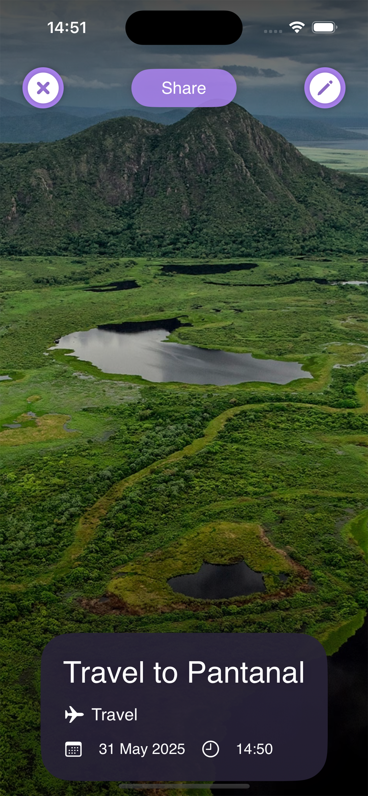 Full screen event view in Kounts Events Counter app